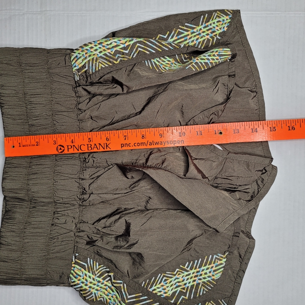 Free People Movement The Way Home Shorts Embroidered Medium Green Gym Exercise - Picture 7 of 9